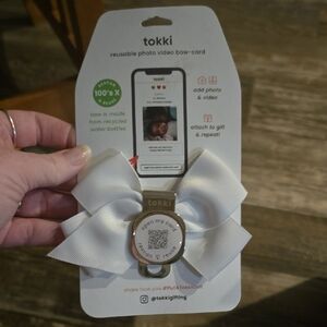 White Reusable Photo Video Bow-Card